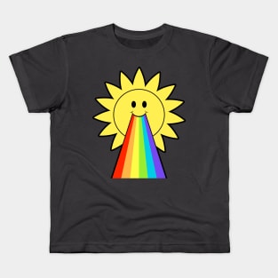 Smiley Sun Puking Rainbow Mental Health LGBT Kids T-Shirt